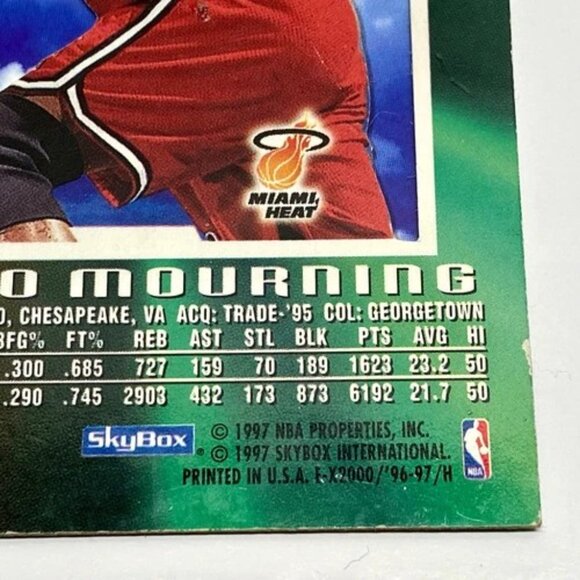 Vintage Skybox 1996-97 E-X2000 Alonzo Mourning NBA Card 36 Miami Heat Rare READ - Picture 13 of 15